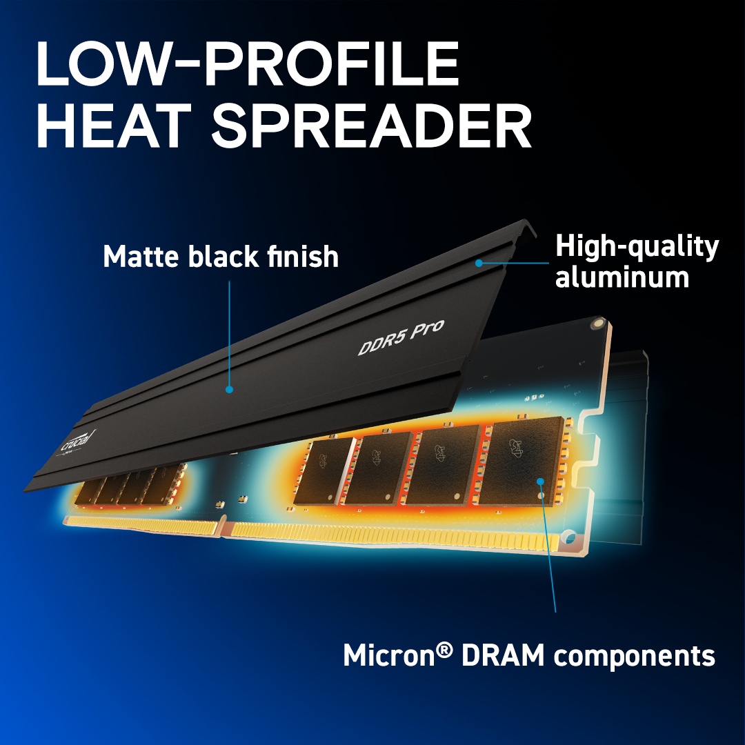 Crucial Pro RAM DDR5 5600Mhz UDIMM Unbuffered Desktop Memory 1.1v XMP EXPO Profiles Crucial Pro RAM DDR5 5600Mhz UDIMM Unbuffered Desktop Memory 1.1v XMP EXPO Profiles